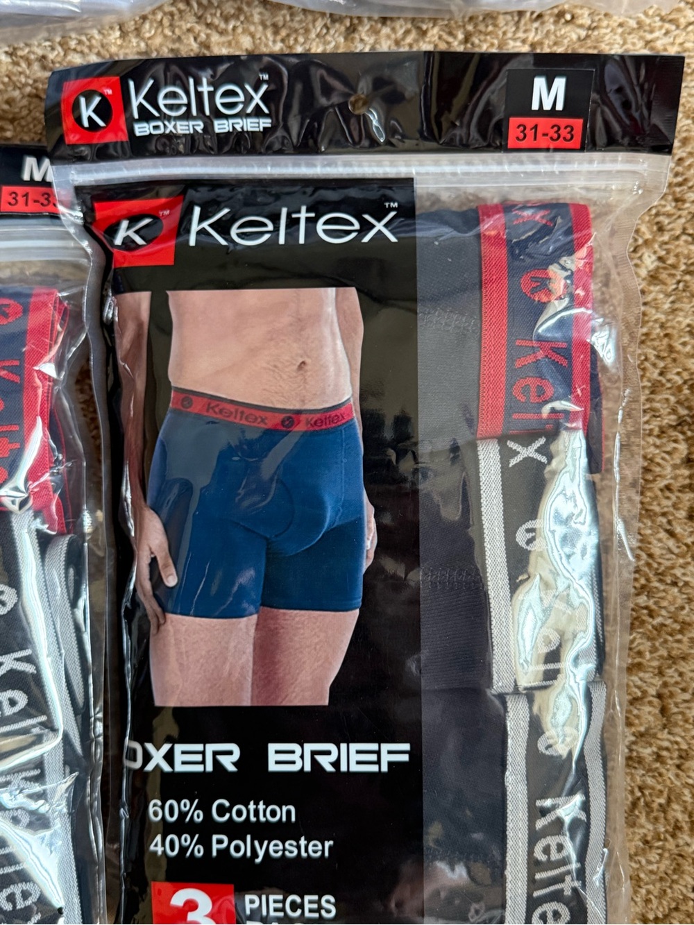 Men’s Boxer Briefs 3-Pack with White Athletic Socks - Bundle - Picture 2 of 4